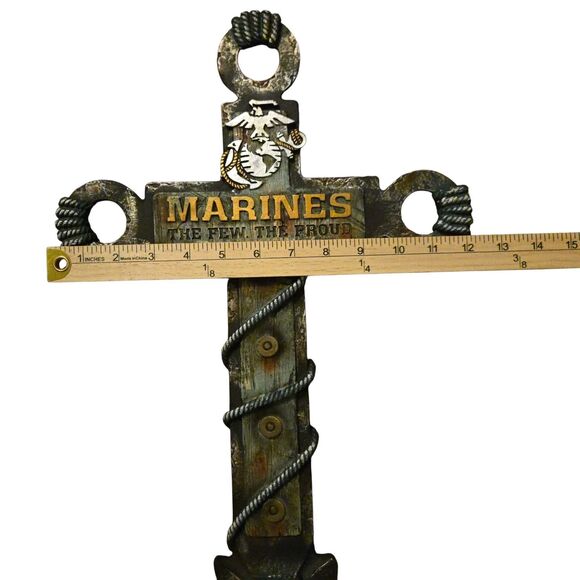 Anchor Marines 20" Large Anchor Cross Rustic The Few The Proud Western Heavy - Picture 4 of 5